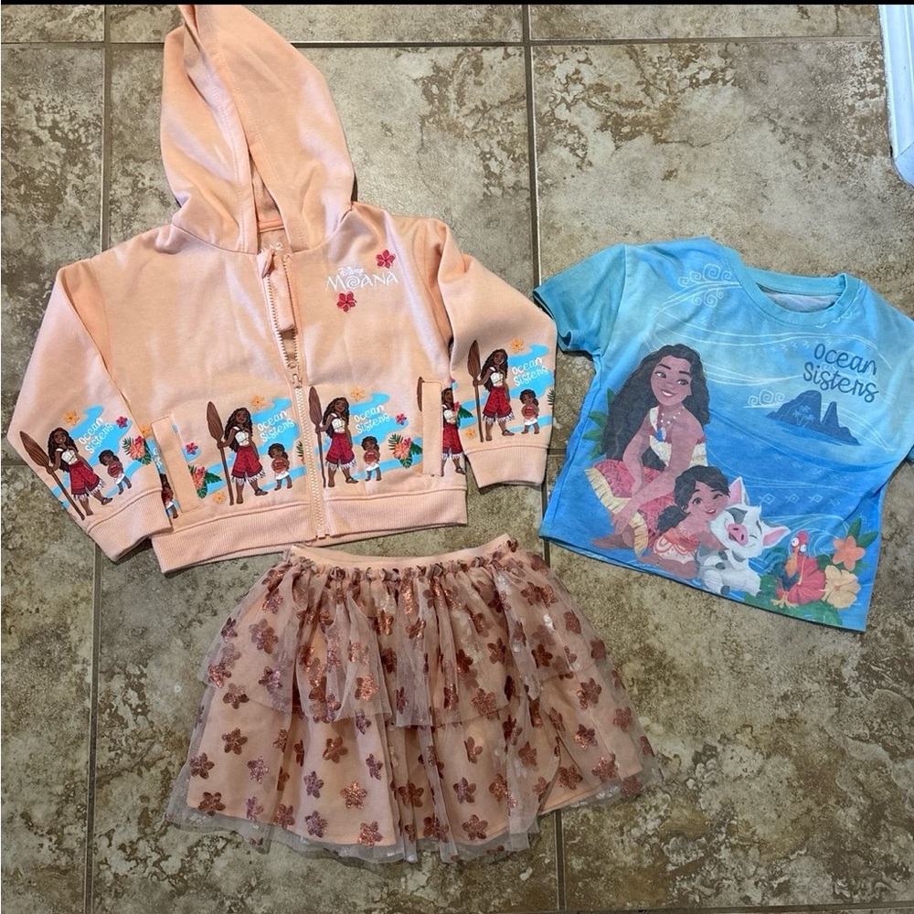 Moana 3 piece tutu girls outfit size 4t